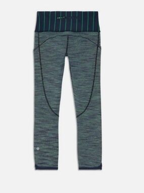 Lululemon Can't Stop Crop Wee Are From Space Green Bean Slalom Stripe Inkwell